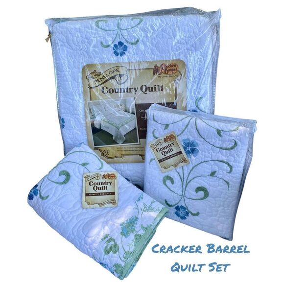 NWT Cracker Barrel Vintage Penelope Queen Size Country Quilt~Matching Shams - Picture 1 of 14